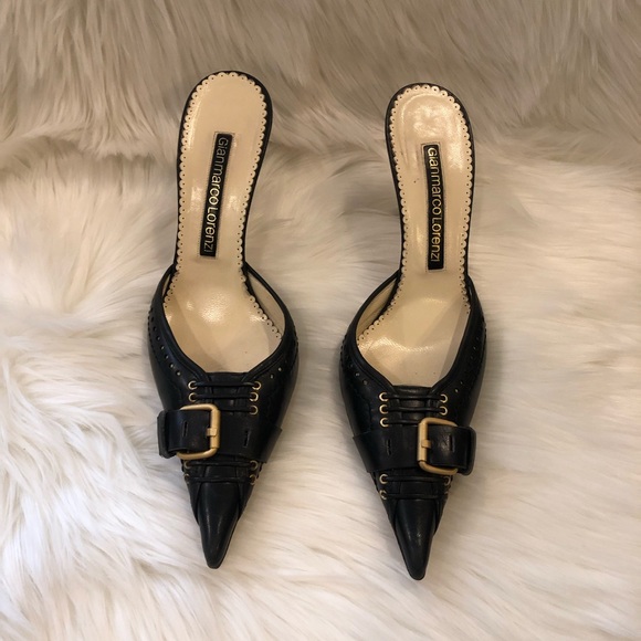 Gianmarco Lorenzi Shoes - Gianmarco Lorenzi Leather Pointed Mules Size 37